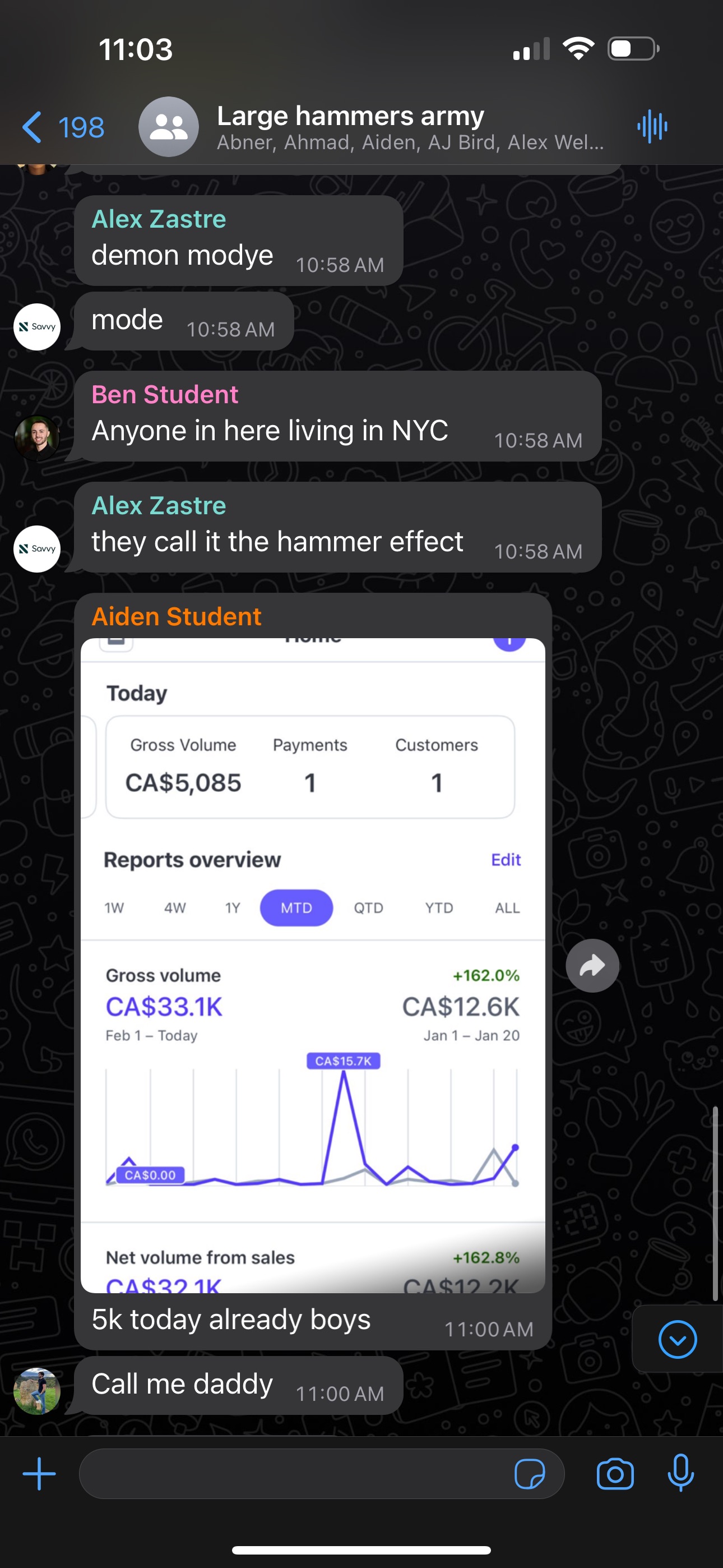 "5k today already boys"